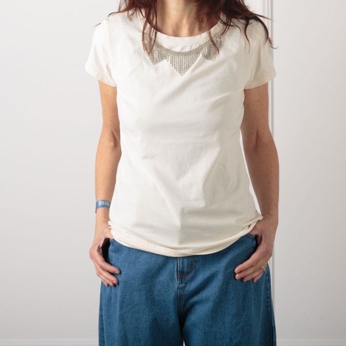T SHIRT CASCATA STRASS